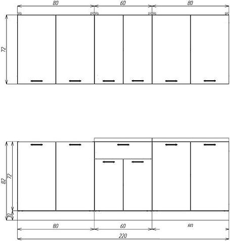 Готовая кухня ЭлиГард Lion 2.2 (дуб натуральный/дымчатый алмаз/дуб бунратти)