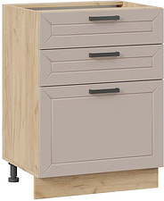 Шкаф напольный Трия Лорас 1Н6Я3 (дуб крафт золотой/холст латте)