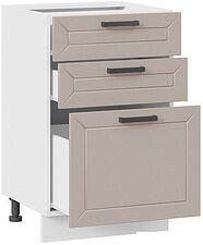 Шкаф напольный Трия Лорас 1Н5Я3 (белый/холст латте)