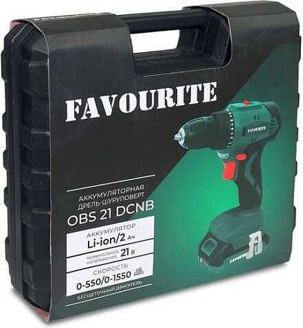 Дрель-шуруповерт Favourite OBS 21 DCNB (с 1-м АКБ, кейс)