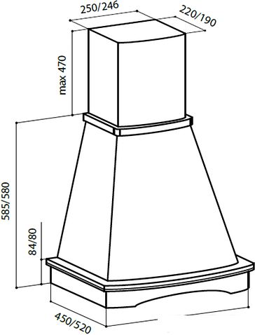 Кухонная вытяжка LEX Astoria 900 (слоновая кость)