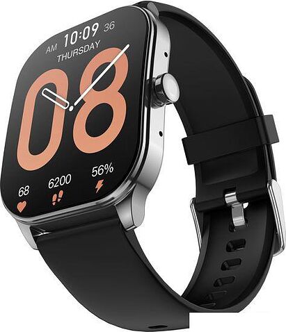 Умные часы Amazfit Pop 3S (серебристый, с силиконовым ремешком)