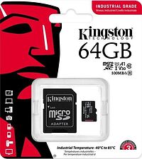 Карта памяти Kingston Industrial microSDHC SDCIT2/64GB 64GB (с адаптером)
