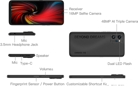 Смартфон Umidigi F3 5G 8GB/128GB (черный)