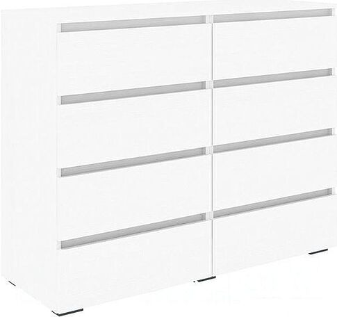 Комод Кортекс-мебель Бари 120 8ш (белый/белый/белый)