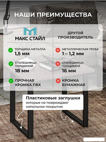 Журнальный столик Макс Стайл СтЖ-600 (оникс)
