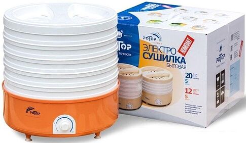 Сушилка для овощей и фруктов Ротор СШ-002-12 (5 поддонов, белый)