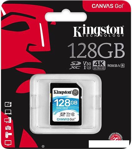 Карта памяти Kingston Canvas Go! SDG/128GB SDXC 128GB