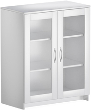 Тумба Mio Tesoro Сириус 2 двери со стеклом 78x95 2.02.03.360.1 (белый)