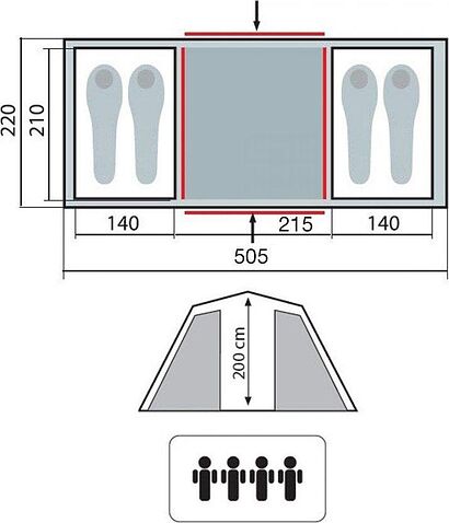 Кемпинговая палатка TRAMP Brest 4 v2 (песочный)