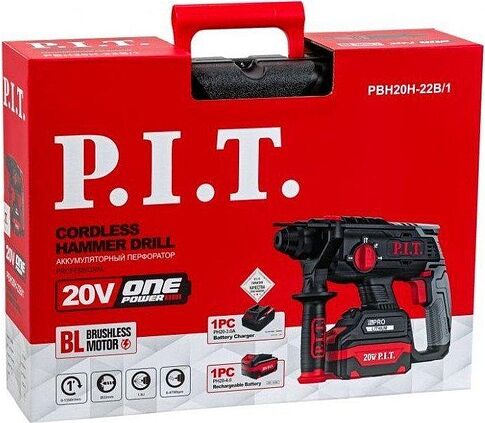Перфоратор P.I.T. PBH20H-22B/1 (с 1-им АКБ, кейс)