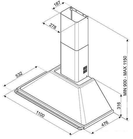 Кухонная вытяжка Smeg KT110BLE
