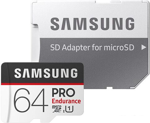 Карта памяти Samsung PRO Endurance microSDXC 64GB + адаптер