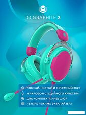 Наушники IO by Red Square Graphite 2 (бирюзовый/розовый)