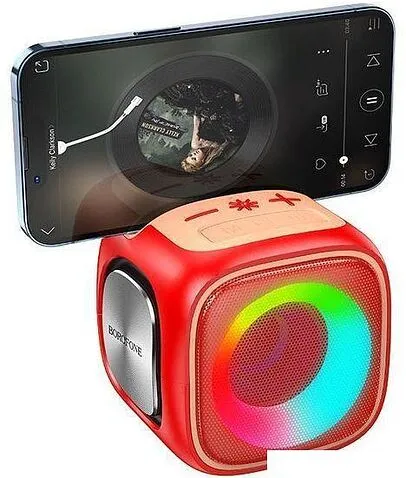 Беспроводная колонка Borofone BR29 (красный/розовый)