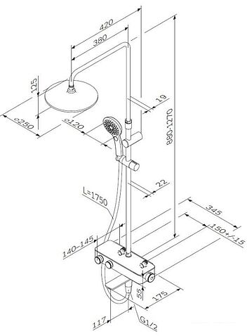 Душевая система  AM.PM Inspire 2.0 F0750A500