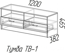 Тумба МебельЭра TV1 (венге-лоредо)
