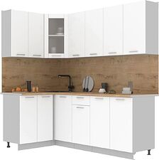 Готовая кухня Интерлиния Мила 12x22 (белый платинум/белый платинум глянец/дуб бунратти) Готовая кухня Интерлиния Мила 12x22 (белый платинум/белый платинум глянец/дуб бунратти)