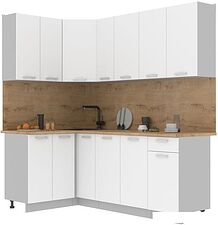 Готовая кухня Интерлиния Мила Лайт 1.2x2.1 (белый платинум/белый платинум/дуб бунратти) Готовая кухня Интерлиния Мила Лайт 1.2x2.1 (белый платинум/белый платинум/дуб бунратти)