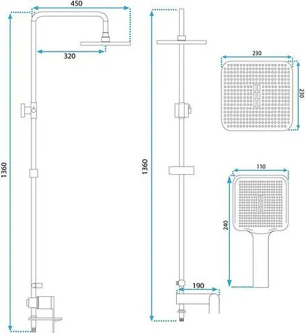 Душевая система  Rea Storm REA-P9533