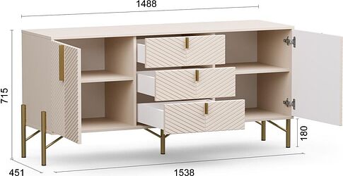 Тумба Involux Неаполь 252T001 (кашемир/металл золото)