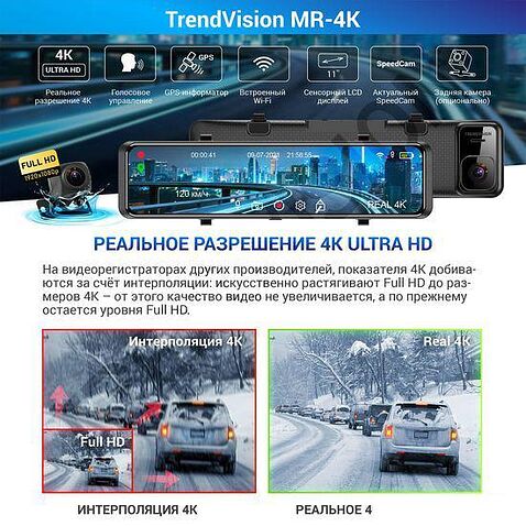Видеорегистратор-GPS информатор (2в1) TrendVision MR-4K