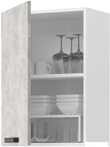 Шкаф навесной Mio Tesoro Пасадена ШВ 500 (белый/ателье светлое)