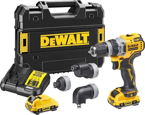 Дрель-шуруповерт DeWalt DCD703L2T (с 2-мя АКБ, кейс, набор патронов)
