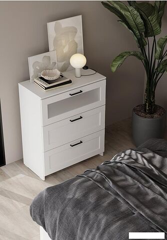 Комод Mio Tesoro Нави 3 ящика 2.15.02.020.1 (белый, со стеклом)