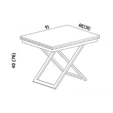 Стол-трансформер Levmar Apollo D68/S59 (дуб шамони светлый/серебро)