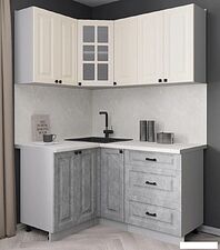 Готовая кухня Интерлиния Мила Деко 1.2x1.5 (керамика/белый/опал светлый)