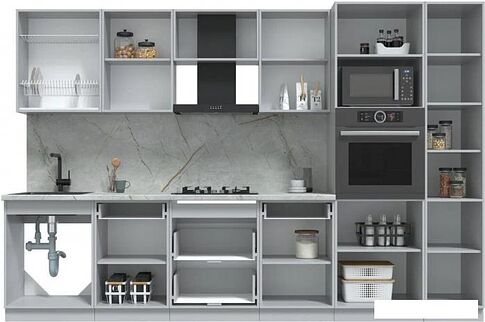 Готовая кухня Интерлиния Берес 3.2В (дуб королевский/бискайская сосна)