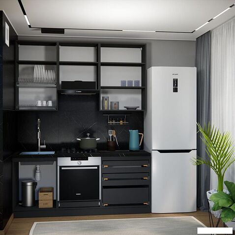 Готовая кухня ВерсоМебель Эко Премиум 2.0 (кашемир/ст. тунис)