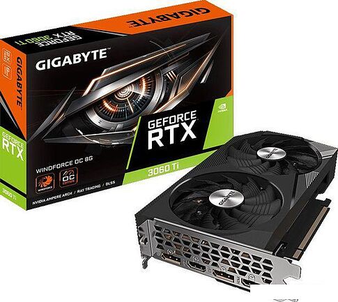 Видеокарта Gigabyte GeForce RTX 3060 Ti Windforce OC 8G GV-N306TWF2OC-8GD (rev. 2.0)