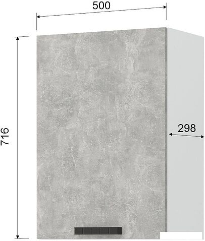 Шкаф навесной Mio Tesoro Пасадена ШВ 500 (белый/ателье светлое)