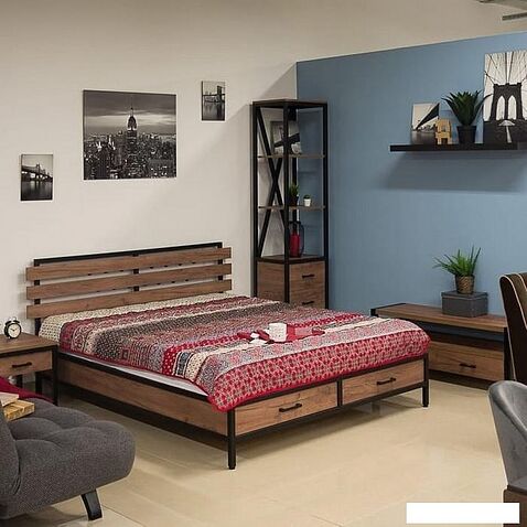 Тумба Millwood Нeo Лофт TVS-1 (дуб табачный craft ЛДСП/металл черный)