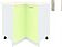 Шкаф напольный Кортекс-мебель Корнелия Лира НШУ угловой (салатовый/марсель)
