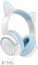 Наушники Onikuma GT838 Cat Ear (белый/голубой)
