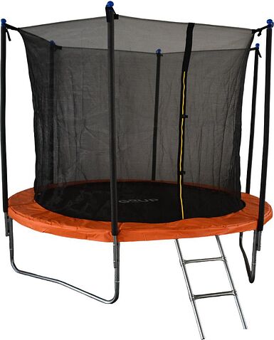 Батут GoUP Elite 8FT (с сеткой и лестницей, оранжевый)