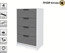 Комод Интерлиния Концепт КТ-К60 Глосс (белый платинум/дуб серый)