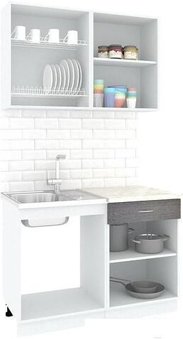 Готовая кухня Кортекс-мебель Корнелия Экстра 1.2м (дуб сонома/мадрид)