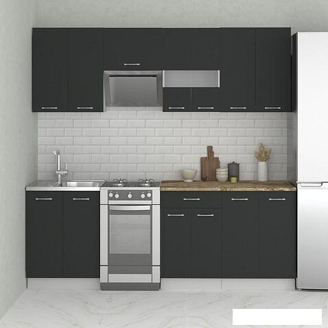 Готовая кухня Mio Tesoro Экстра-лайт 2.2 (антрацит/мадрид)