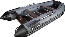 Моторно-гребная лодка Адмирал АМ-380 (серый/черный)