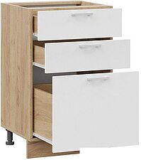 Шкаф напольный Трия Габриэлла 1Н5Я3 (дуб крафт золотой/сноу)