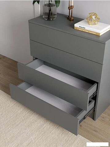 Комод Горизонт Нео 760 4 ящика (серый графит)