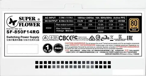 Блок питания Super Flower Leadex III Gold ARGB 850W SF-850F14RG WH