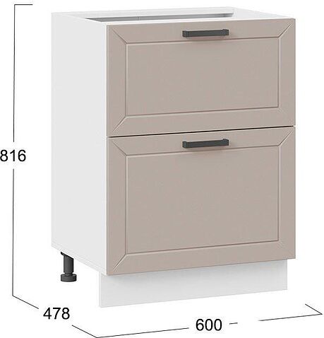 Шкаф напольный Трия Лорас 1Н6Я2 (белый/холст латте)