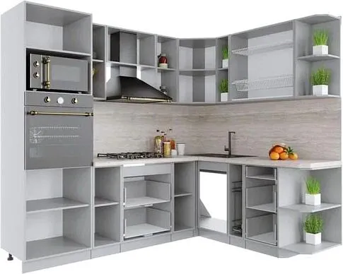 Готовая кухня Интерлиния Мила Крафт 1.88x2.4 правая (дуб английский)