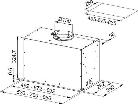 Кухонная вытяжка Franke FBFP XS A86 KL 305.0665.370