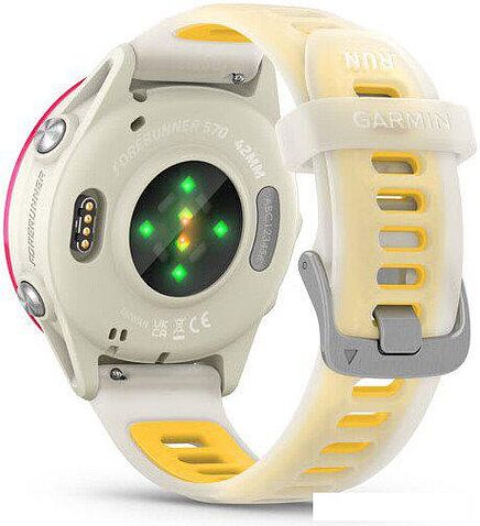 Умные часы Garmin Forerunner 570 42 мм (бежевый/розовый)